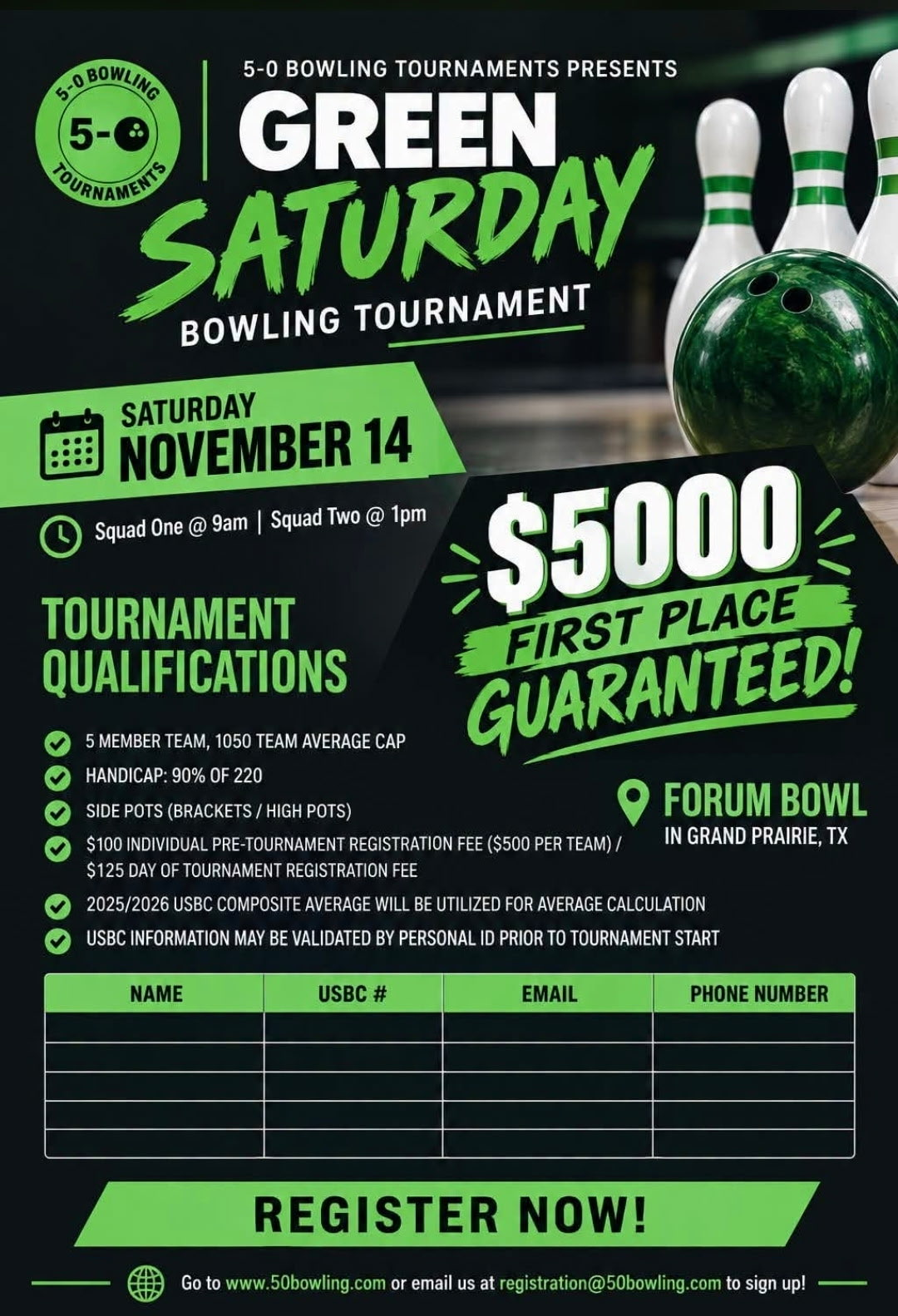 $5k GUARANTEED Green Saturday