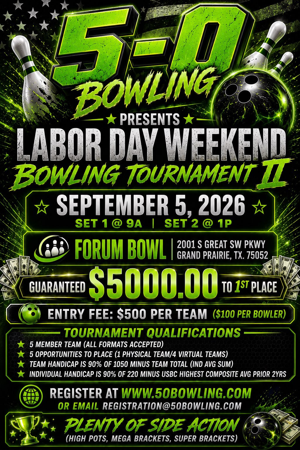 5-O Labor Day Weekend II Bowling Tournament